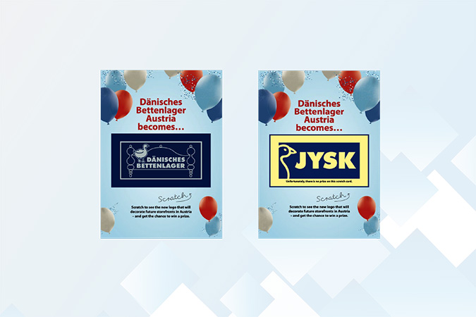 Promotional scratch card with prizes for marketing campaigns and giveaways.