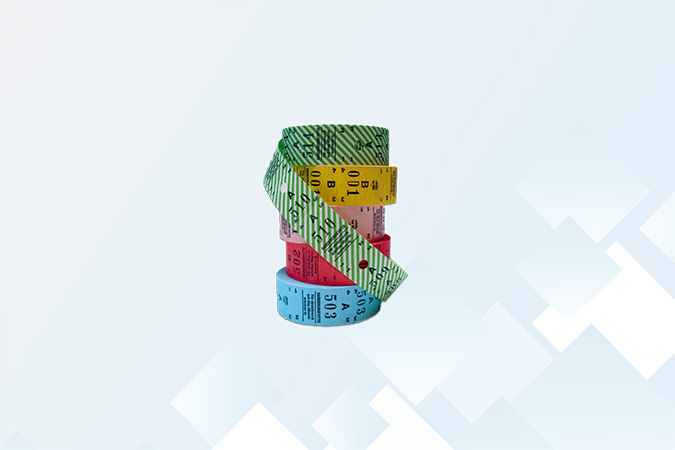 2-part ticket roll in different colors, numbered 1–500.