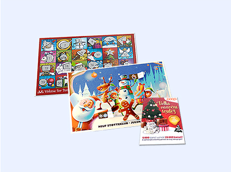 Christmas break-open cards for holiday fundraising and school promotions