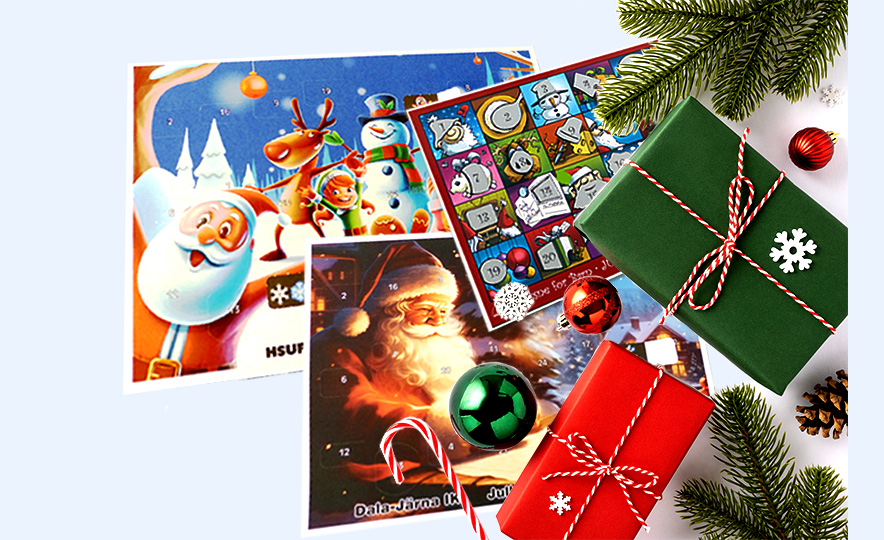 Festive Advent Calendar with numbered windows for daily surprises