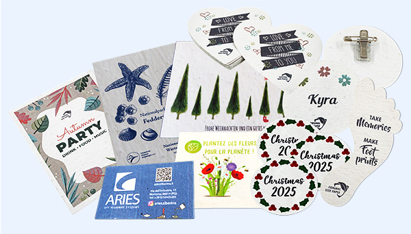 Plantable seed paper products made from recycled eco-materials