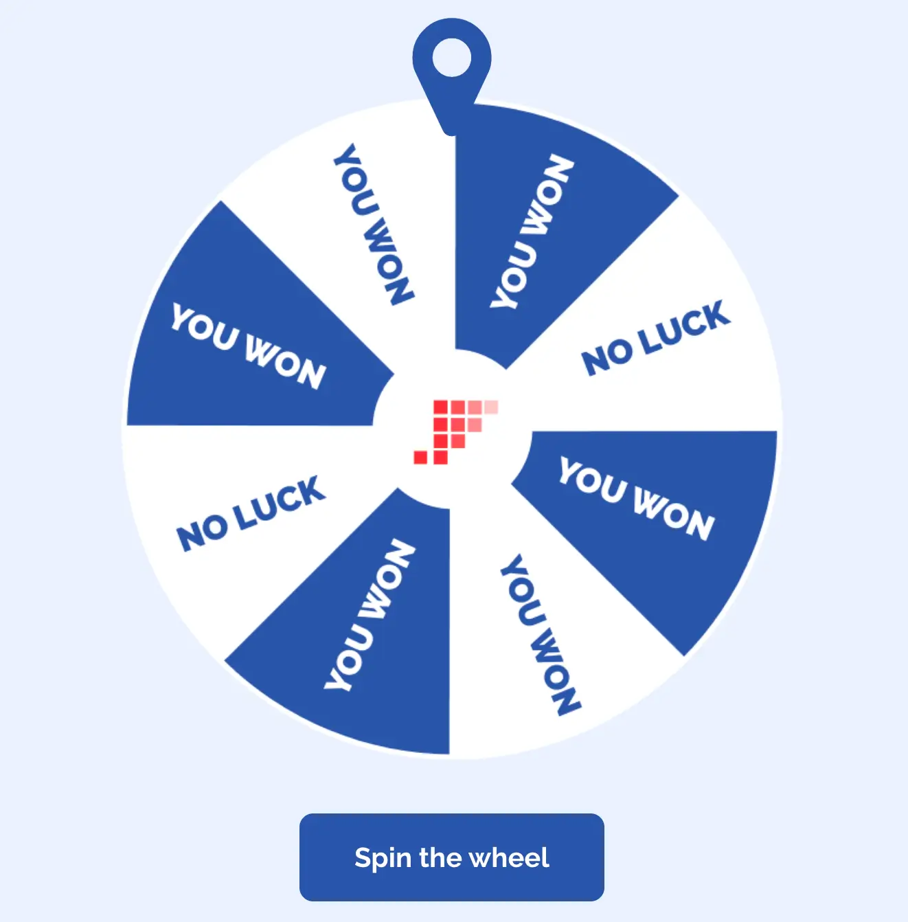 Wheel of Fortune advergame with colorful prize sections