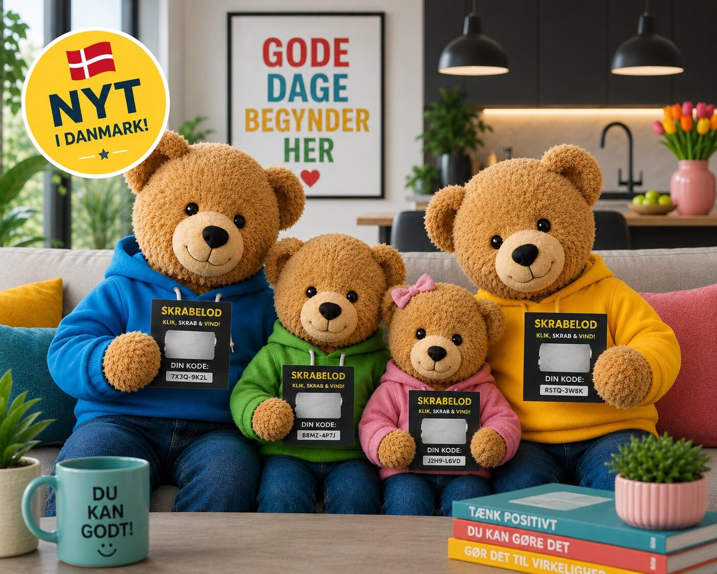 Den Digitale Bamse familie med skrabelod – B2B leadgenerering og fundraising koncept